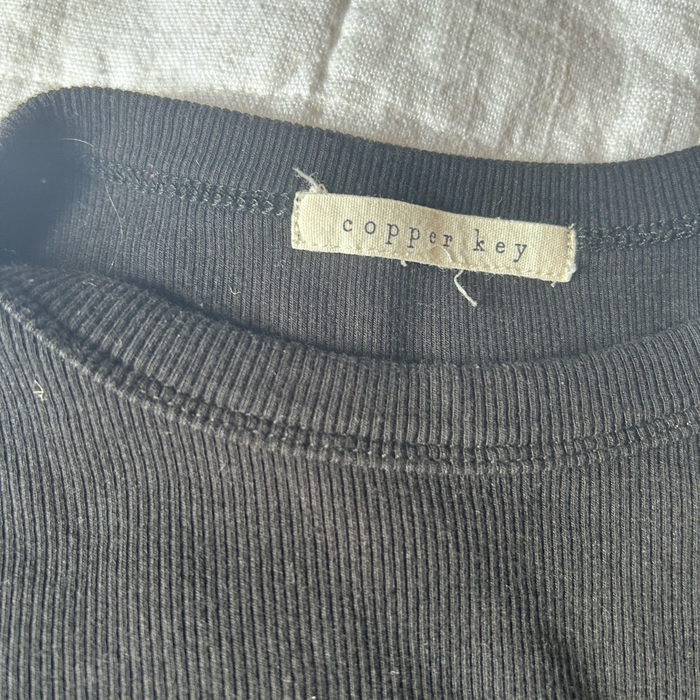 Copper Key Black Ribbed Knit Top - Picture 3 of 3